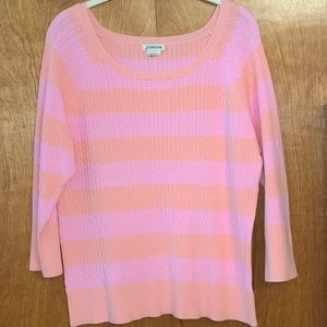 St. John’s Bay cable knit stripe sweater, size XL